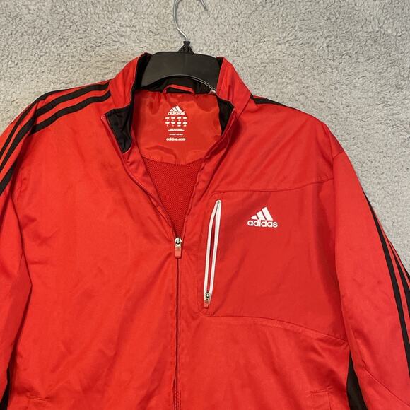 Adidas 3 Stripe RN#88387 CA#40312 Black And Red Jacket Men's Small - Picture 3 of 14